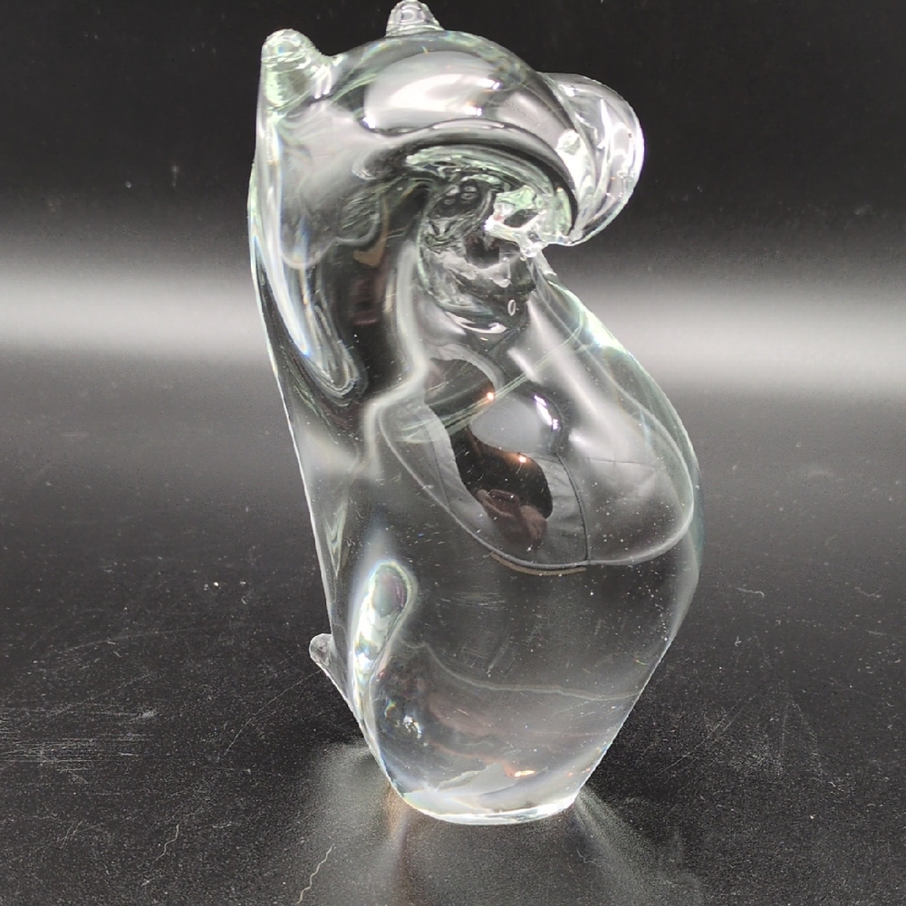 Vintage Pilgrim Glass Hand Blown Owl Figurine 5.5"